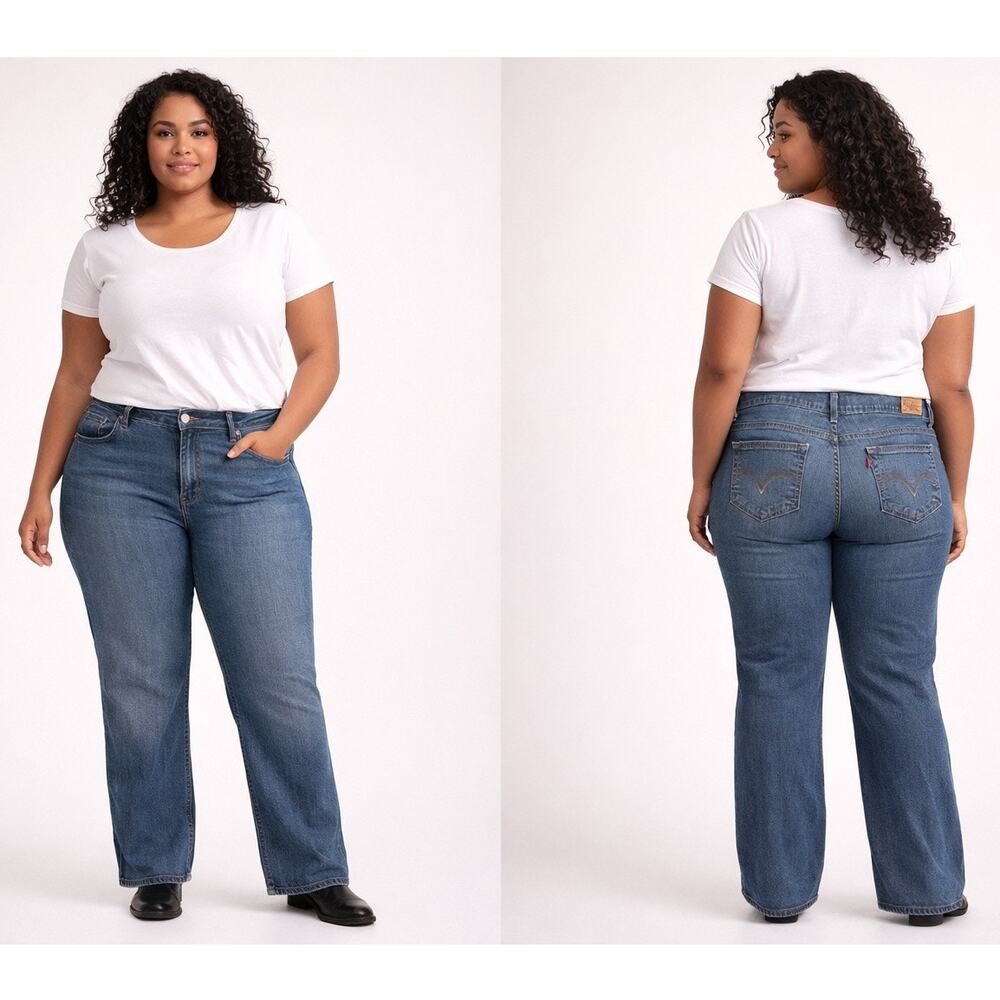 Levi’s 512 Perfectly Slimming W 16 Straight Leg Jeans Medium Wash Classic Denim
